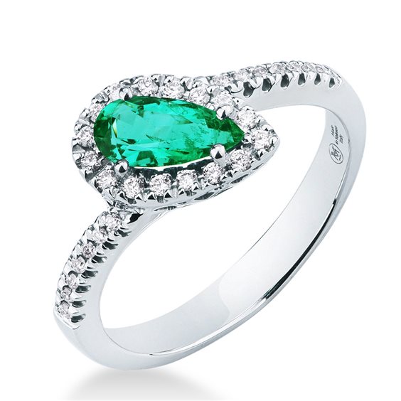 Anello Mirco Visconti Donna in Oro bianco Smeraldo 0.58 Ct MV78/15S-14 - MV78/15S-14